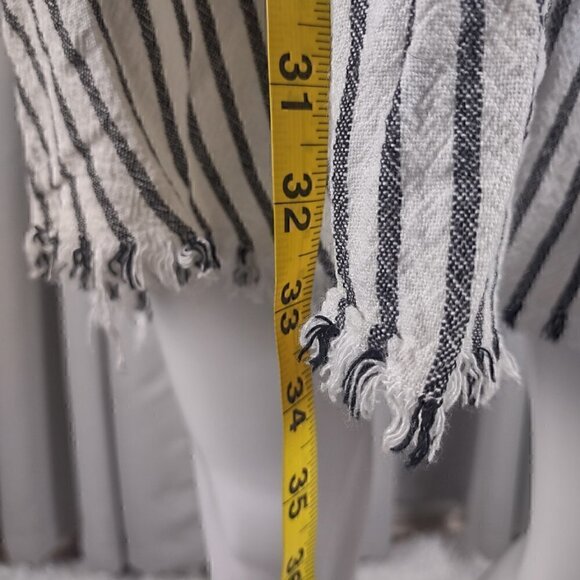 Thread And Supply Linen Blend Fringe Bottom Striped Pullover Dress Size Small - Picture 6 of 11